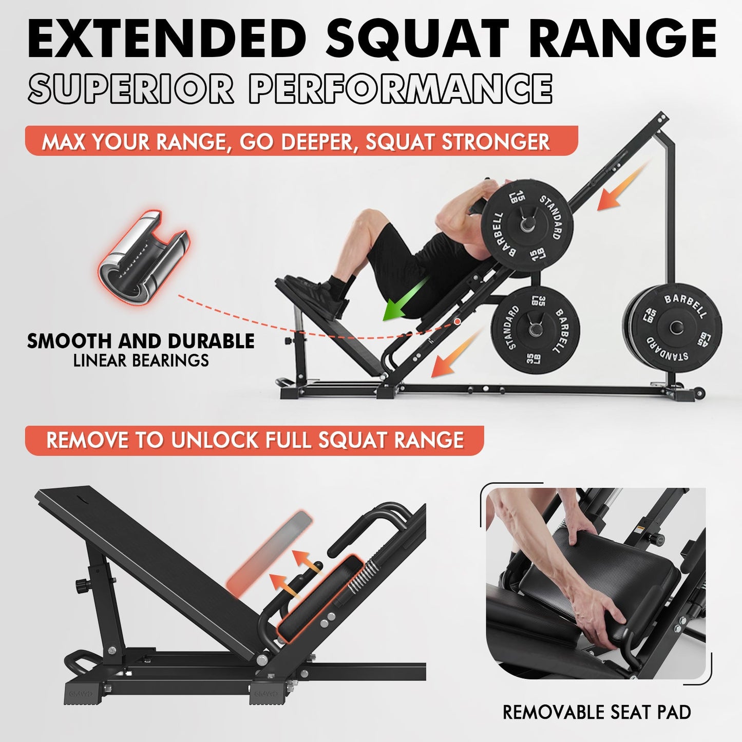 Heavy-duty Home Gym Leg Press Hack Squat Combo Machine DD07