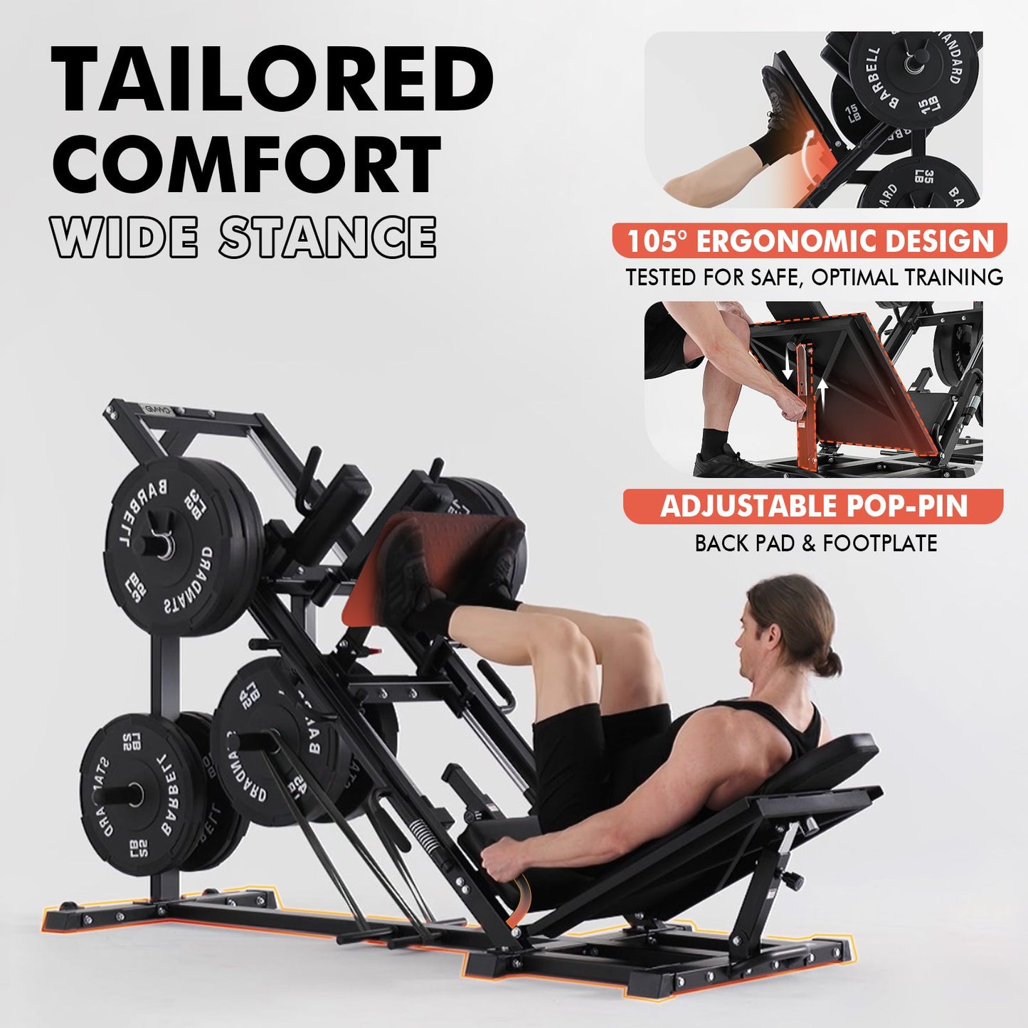 Heavy-duty Home Gym Leg Press Hack Squat Combo Machine DD07