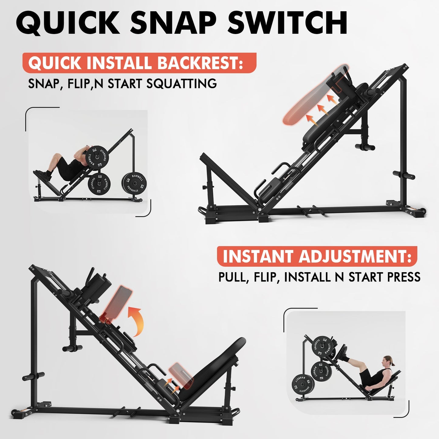 Heavy-duty Home Gym Leg Press Hack Squat Combo Machine DD07