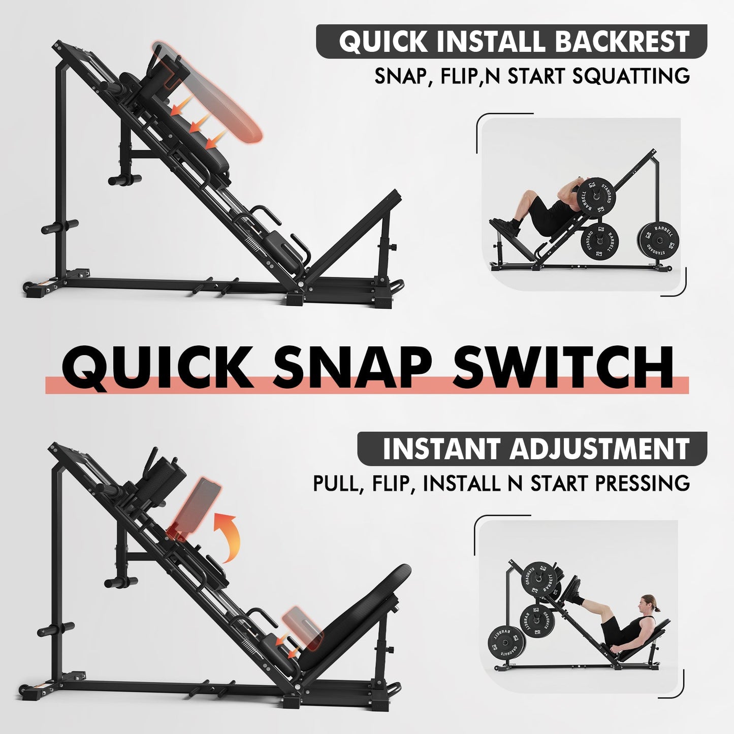 Heavy-duty Home Gym Leg Press Hack Squat Combo Machine DD07
