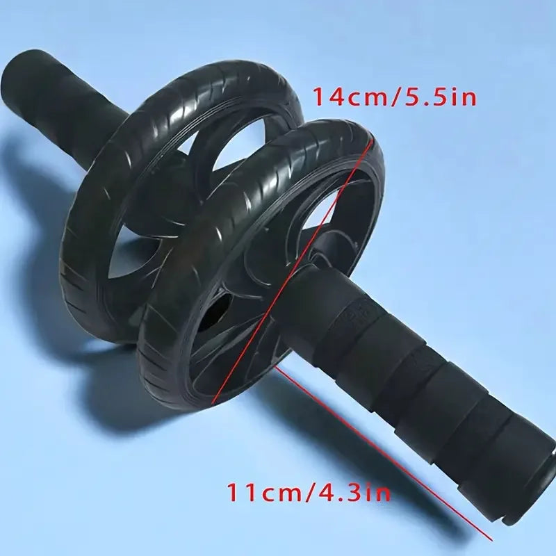 Silent Two-Wheel Abdominal Roller - Pvc and Stainless Steel Material, Suitable for Core Strength Training and Fitness Enthusiasts, Abdominal Muscle Roller, Sports Equipment