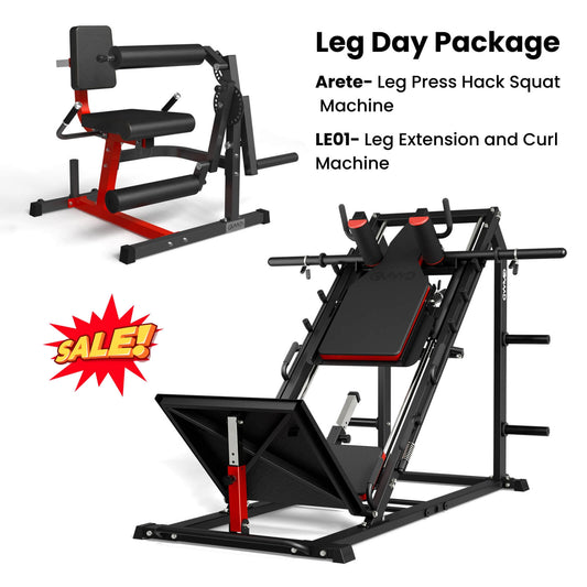 Leg Day Package, Hack Press& Leg Curl/Extension Machine
