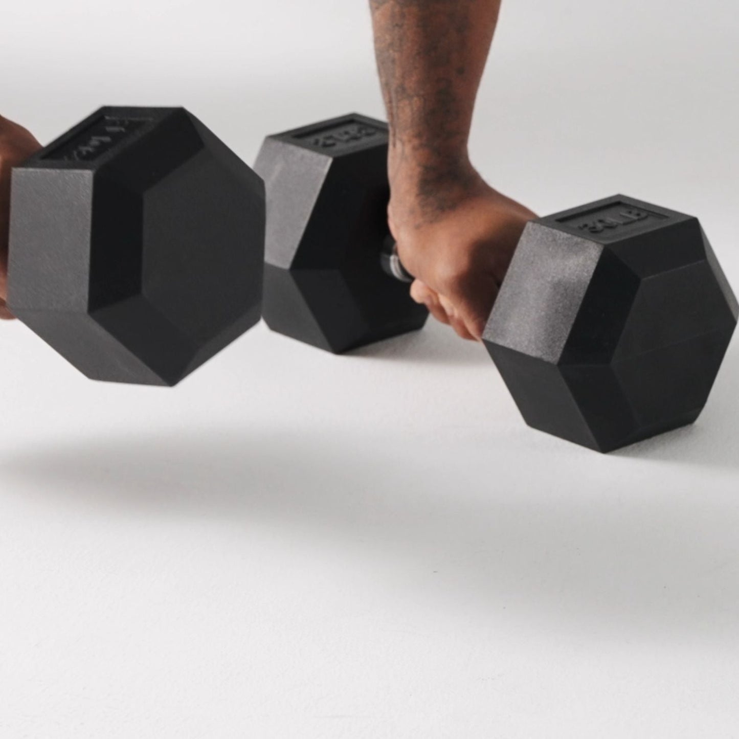Rubber Hex Dumbbell Set with Racks