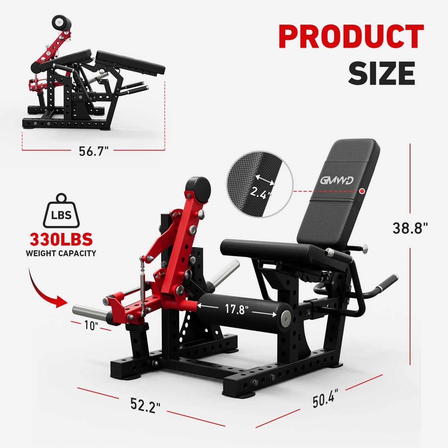 Commercial Leg Extension and Prone Leg Curl Machine LE08 2.0