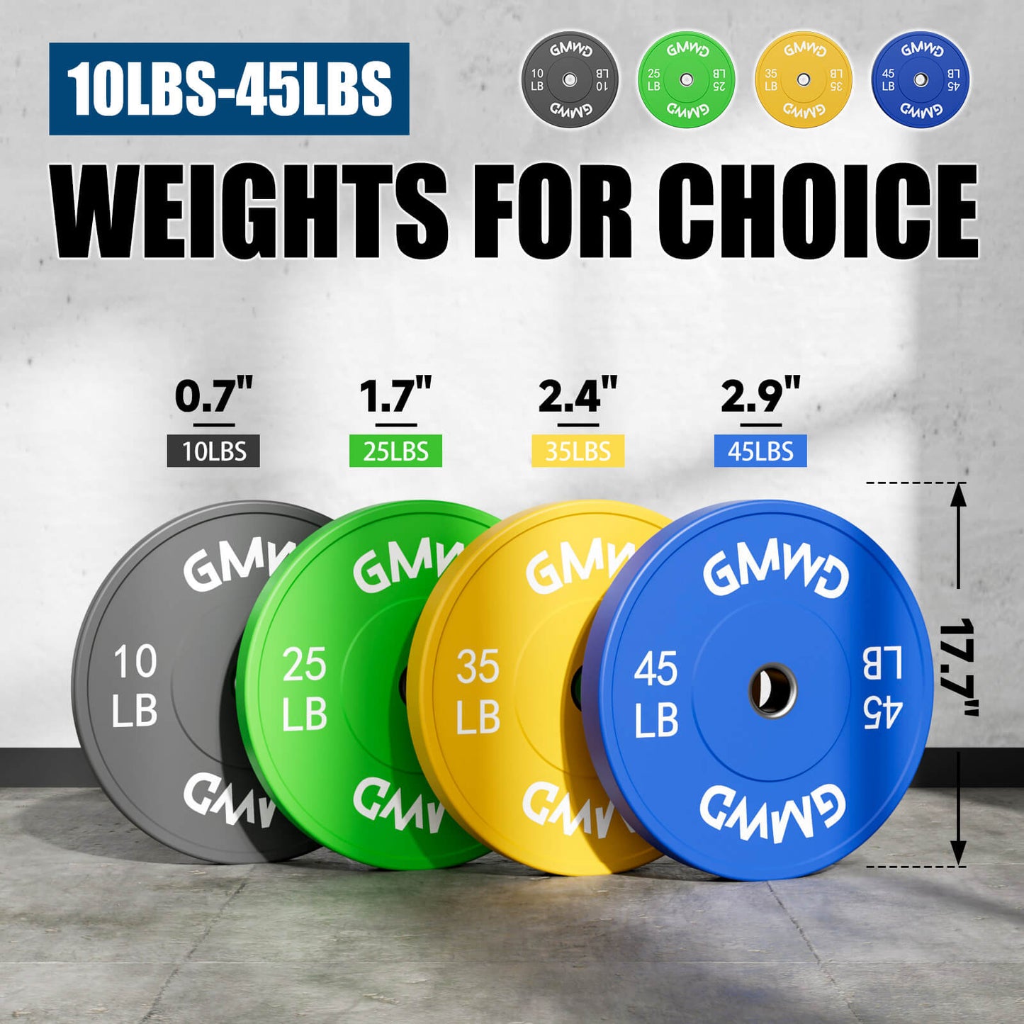 EZ Grip Color Bumper Plates Set 230LBS