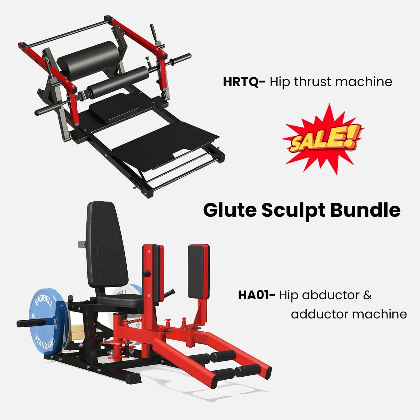 Glute Sculpt Bundle, Hip Thrust & Hip Abductor Machine (Economic / Pro)